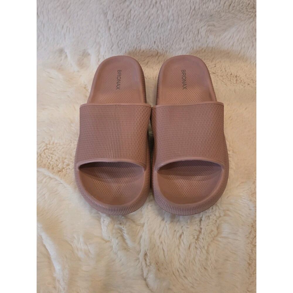 Bronax Women's Sandals Thick Sole Wedge Slides Rose Size 39-40 ($)